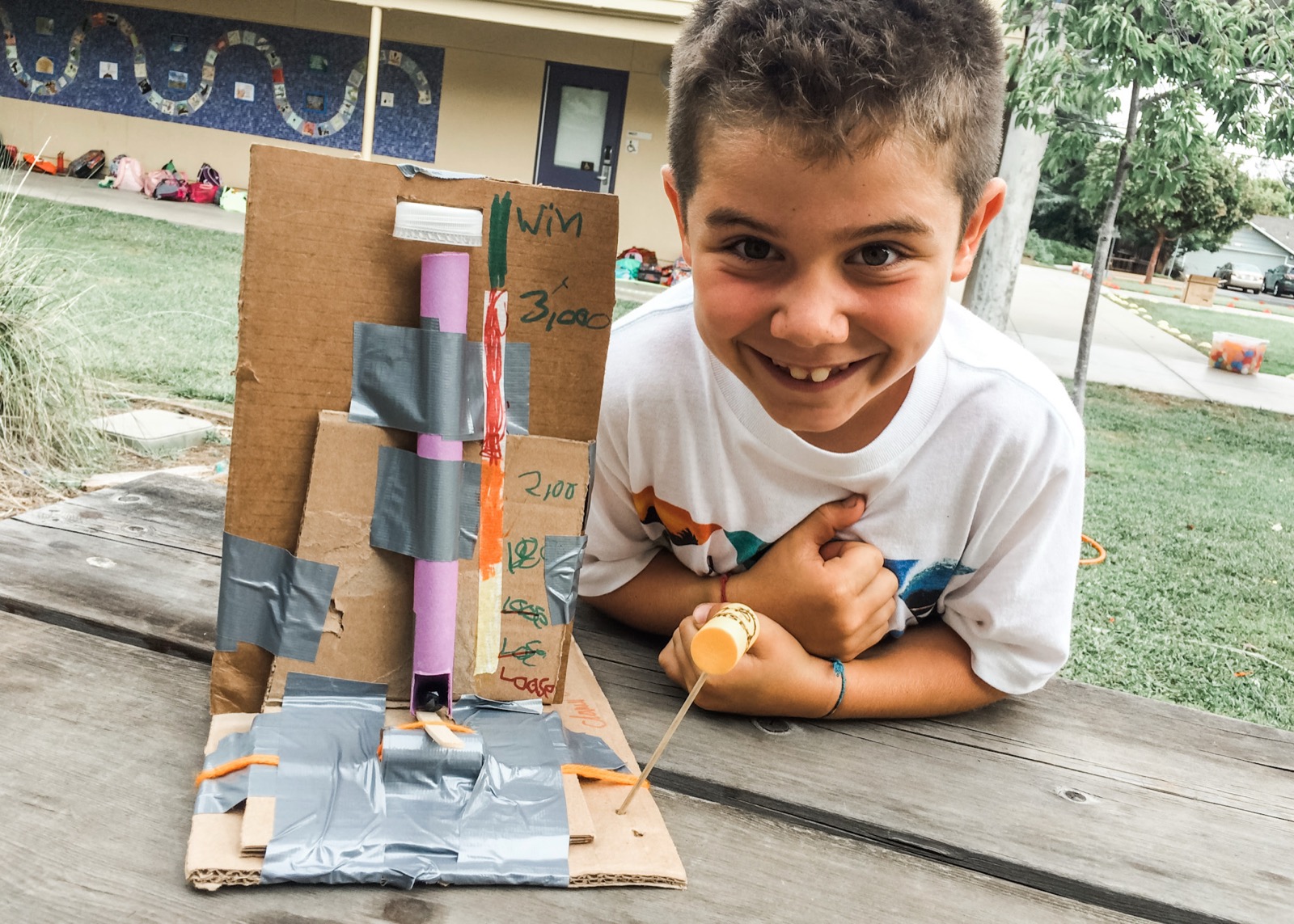 Students working on an engineering challenge